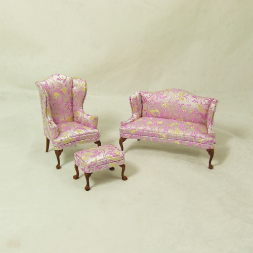 H13020 set-B, Purple and Yellow sofa and Wingback Chairs set - Click Image to Close